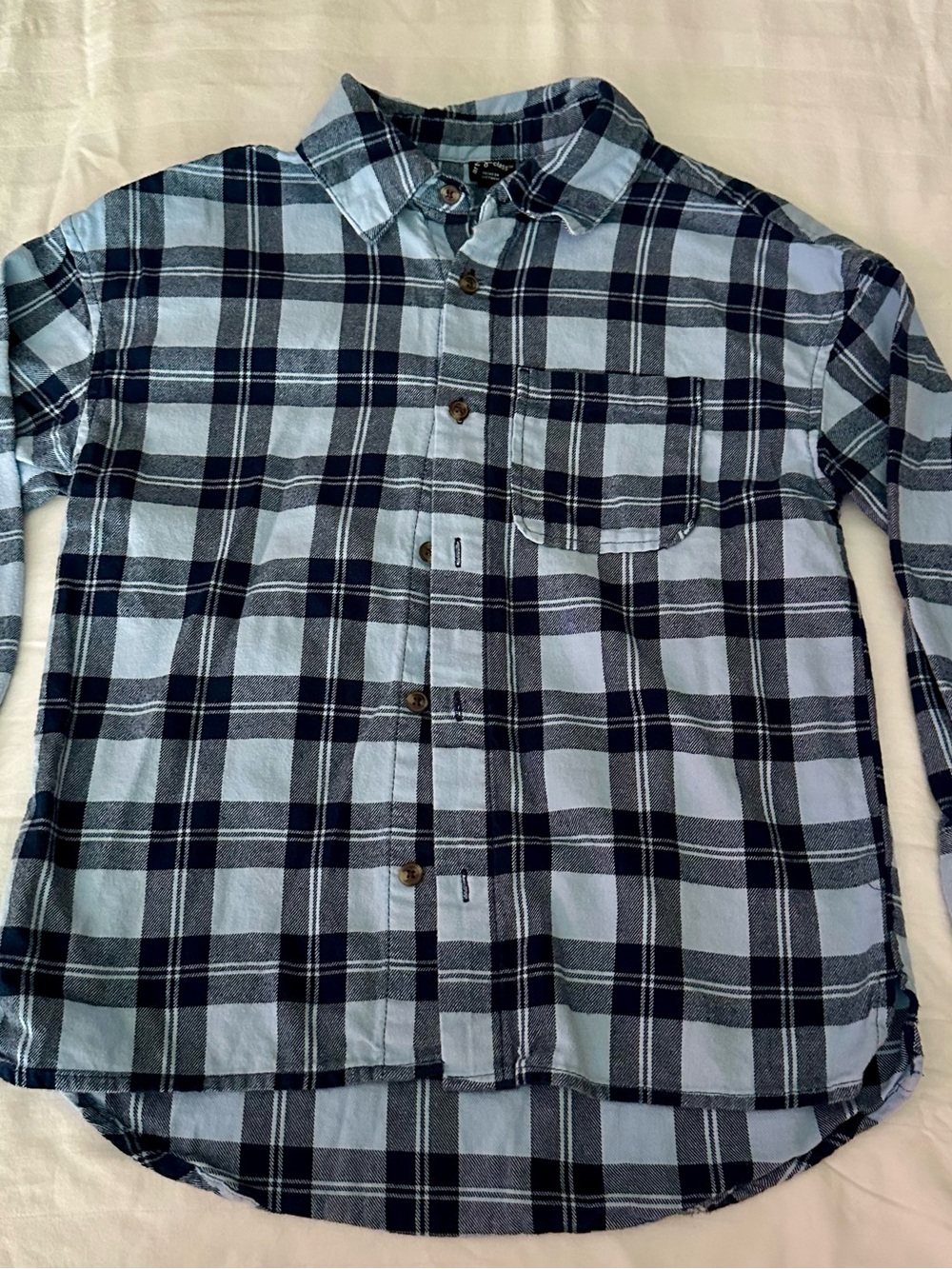 art class Light Blue and Navy Plaid Button-Down Shirt and tshirt